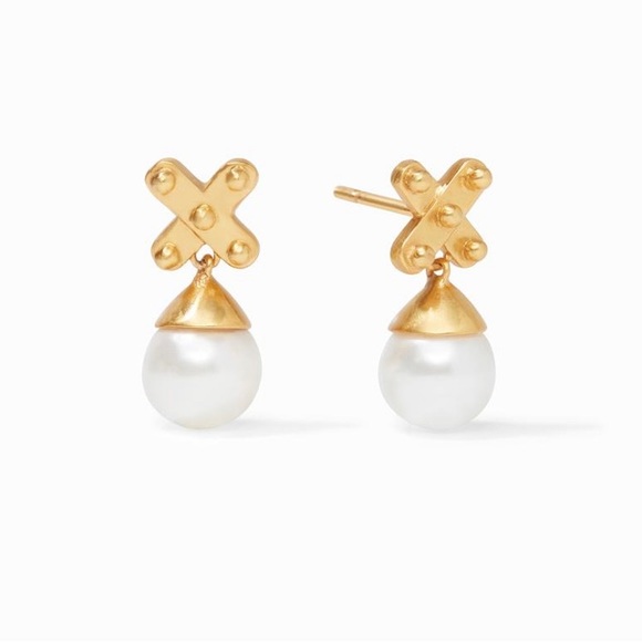Authentic Luxury Minimalist Julie Vos X Pearl Drop Earrings